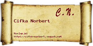 Cifka Norbert névjegykártya